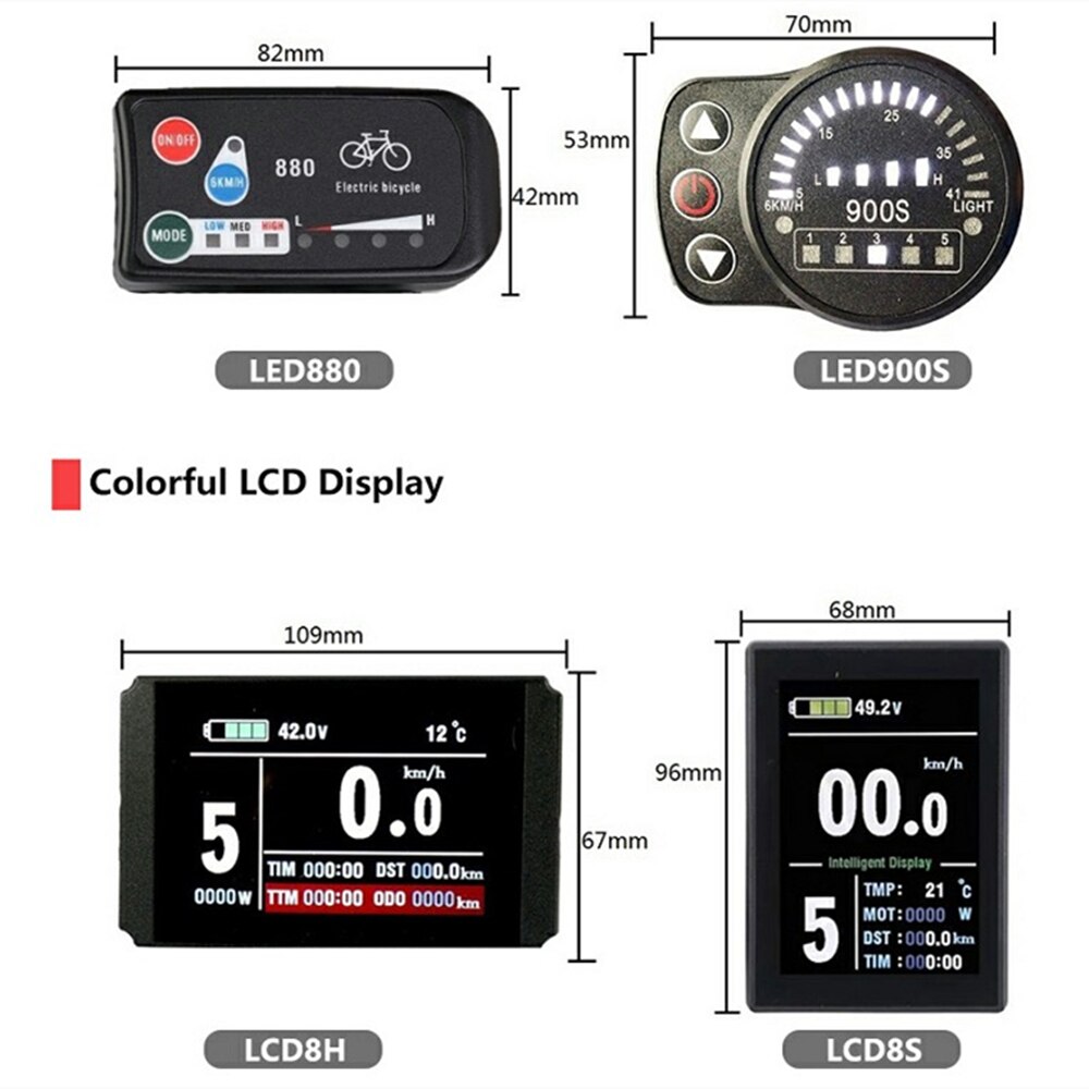 Vélo électrique KT affichage LCD3/LCD3U/LCD4/LCD5/LCD6/LCD6U/LCD7/LCD8H/LCD8S/LCD9R LED880/LED900S 36V/48V/72V pièces de vélo électrique