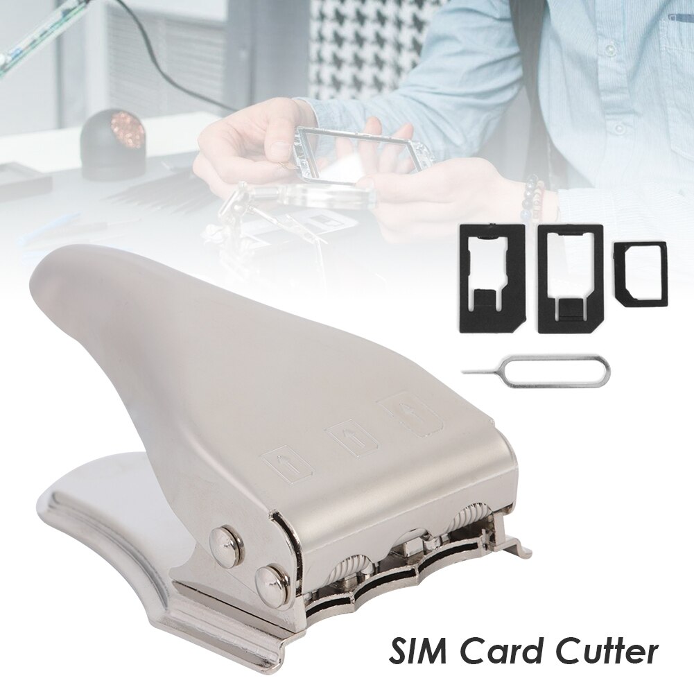Minicortador de micro-SIM portátil 3 en 1, de aleación de Zinc, para reparación de teléfonos móviles, Manual, herramientas de modificación de Metal