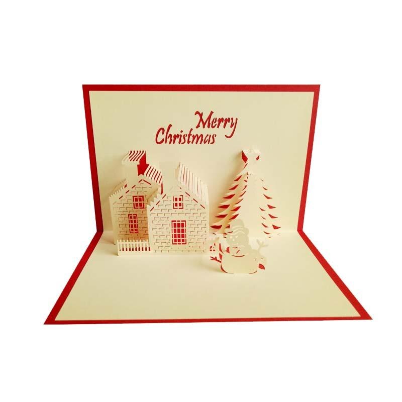 Clothmile 4-Pack 3D Pop Up Christmas Cards - Handmade Merry Christmas Greeting Cards With Envelopes