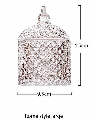 Nordic Crystal Glass With Lid Storage Tank Embossed Candy Cans Jewelry Storage Jar Snack Fresh Canister Married Festive Decor: 4