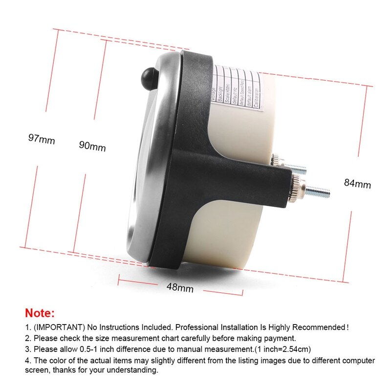 Universal MPH GPS Speeeter Oeter 160MPH for Car Motorcycle Tractor Truck with Backlight 85mm 12V/24V