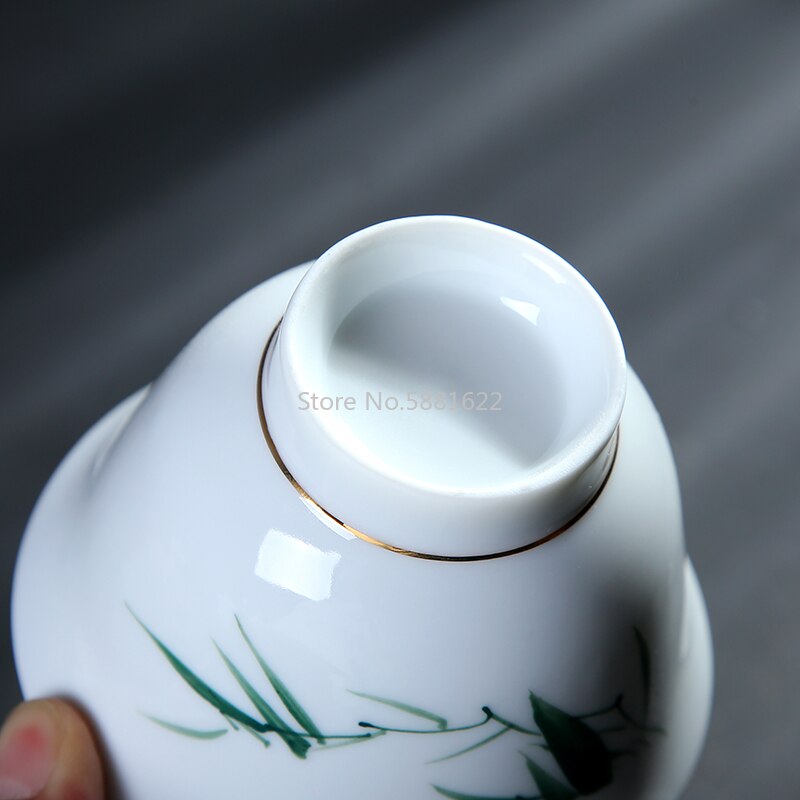 Keramisk tekande elkedel gaiwan håndmalet tekop porcelæn kinesisk kung fu tesæt