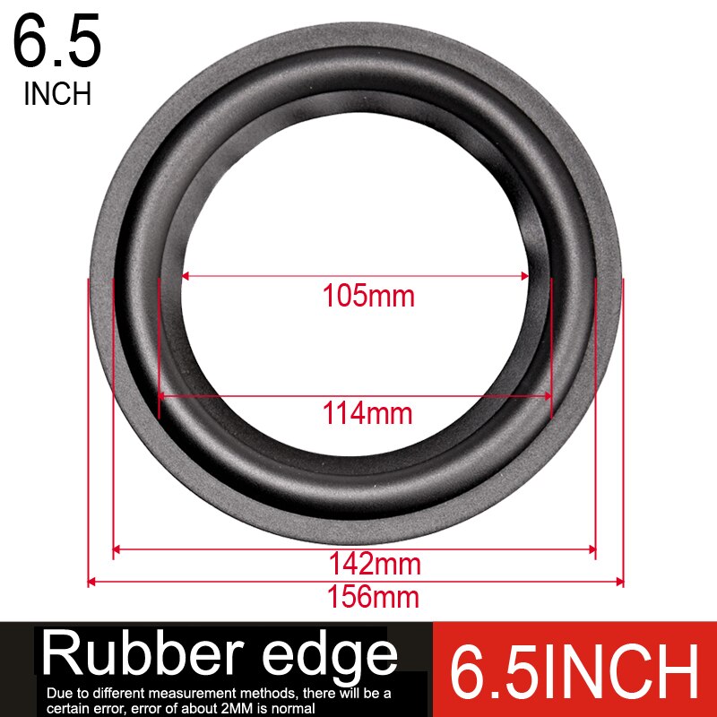 DIYLIVE-Anillo de goma de Accesorios de reparación de 4-12 ", woofer de anillo plegable, subwoofer (100 ~ 300mm) 4 5 6,5 7 8 10 12: 1 piece / 6.5inch Rubber edge