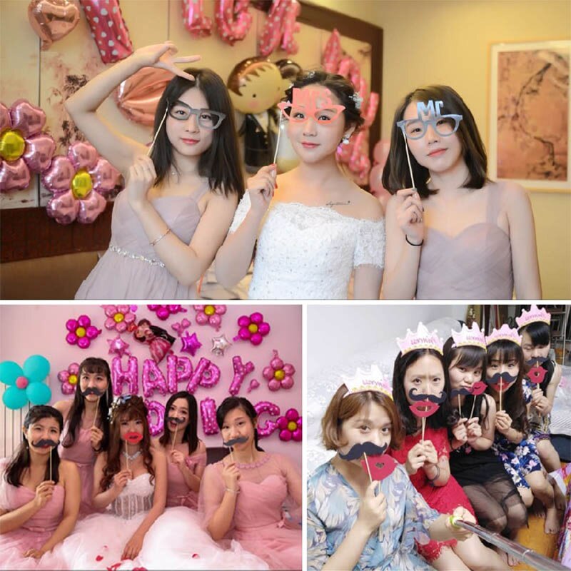 44 Stks Grappige Grote Hoeden Little Snor Photobooth Props Bruiloft Benodigdheden Verjaardag Decoratie Partij Speelgoed