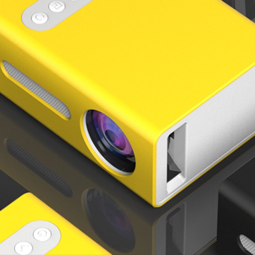 Yellow T300 Portable Projector High Definition Efficient LED Projector Multi Interface Home Theater Video Projector