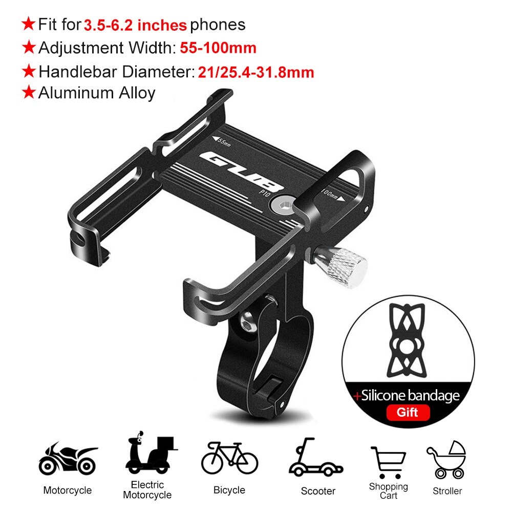 Gub Plus 9 Motorfiets Telefoon Mount Draaibare Fiets Mobiele Telefoon Houder Mtb Rekken Fietsen Scooters Mount Fiets Accessoires: A1 black