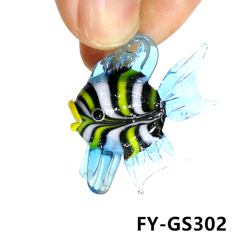 Flottant verre clair bulle boule assorti mignon miniature marine poisson figurine charm pendentif pour aquarium aquarium aquarium aquarium aquarium décoration accessoires: Bleu