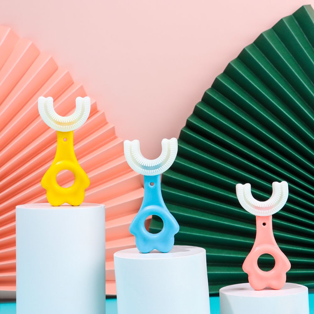 Silicone U-Shape Toothbrushes Kids Manual Toothbrushes Toddler Teeth Cleaning Brushes Oral Care