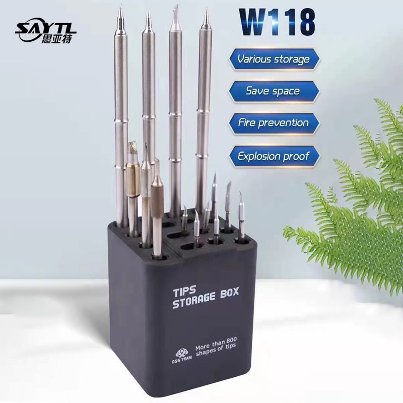 OSS TEAM W118 soldering iron tip Storage Box For Soldering Heater T210/110/C115/105/245/235/TS1200 tips storage tools