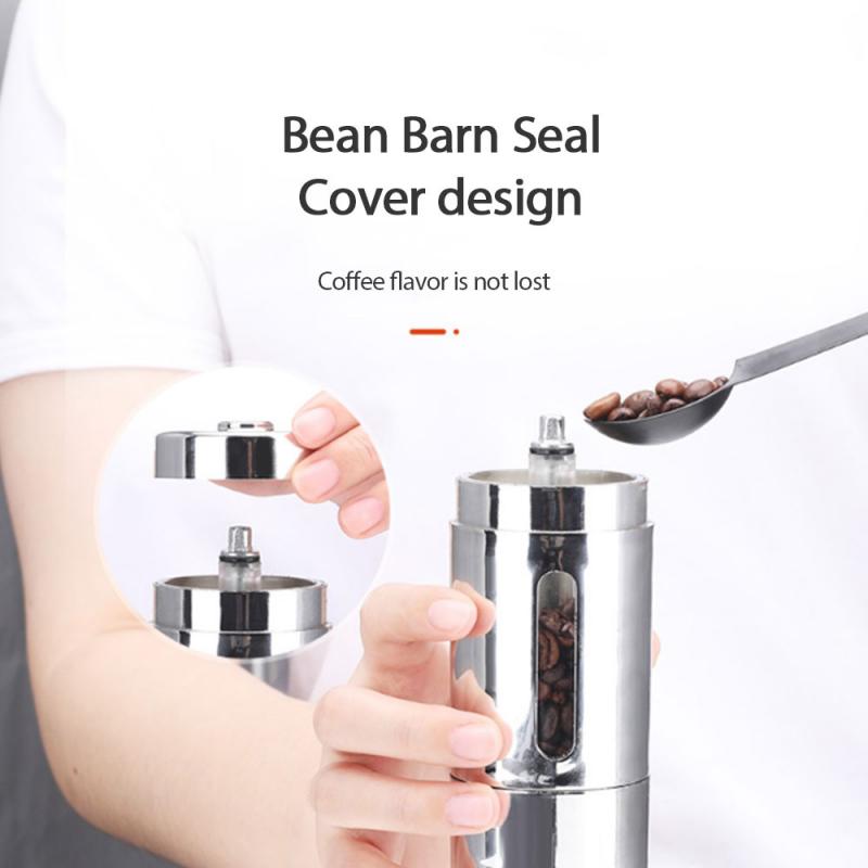 Portable Stainless Steel Coffee Bean Grinder Hand Manual Coffee Bean Burr Grinders Machine Mill Kitchen Tool Grinders
