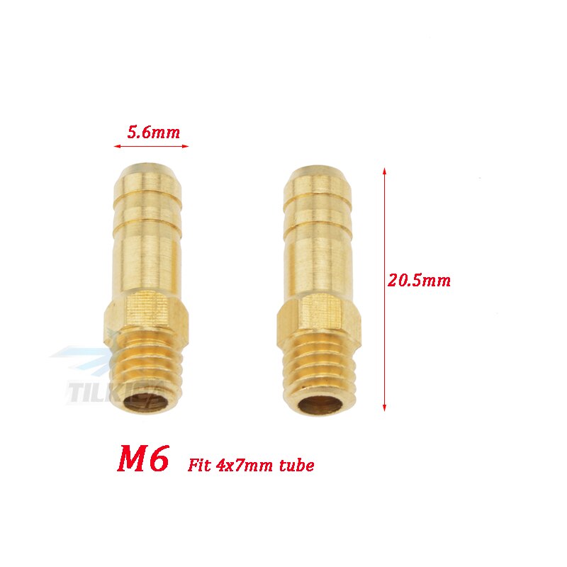 Rc Boat Brass Water cooling faucet M3/M4/M5/M6 Thread Water Nipples Fuel Nozzles For Methanol Gasoline Boat 2pcs: M6xL20.5mm