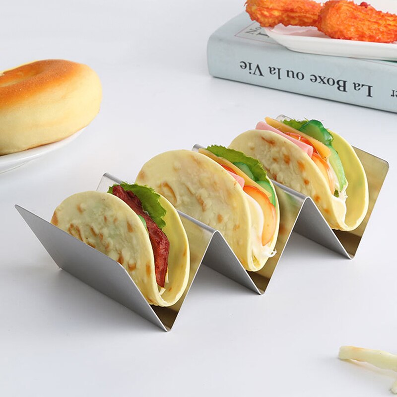 Estante de Burrito de acero inoxidable herramientas de cocina Clip de almacenamiento de panqueques europeos utensilios de cocina de acero inoxidable estante de Burrito