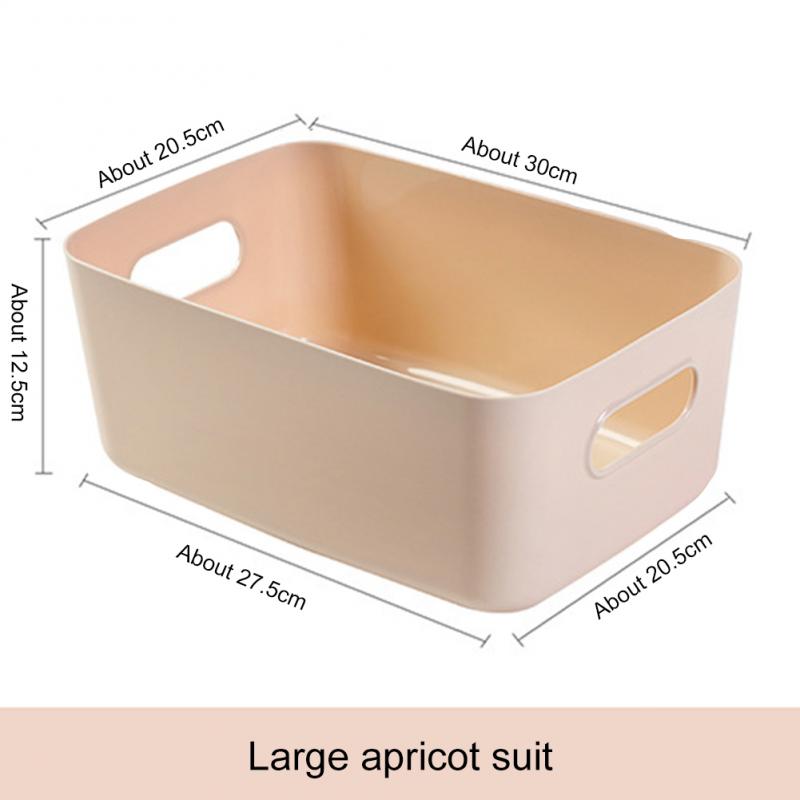 Storage Basket With Handle Cosmetic Storage Box Desktop Sundries Plastic Organizer Household Makeup Kitchen Storage Container