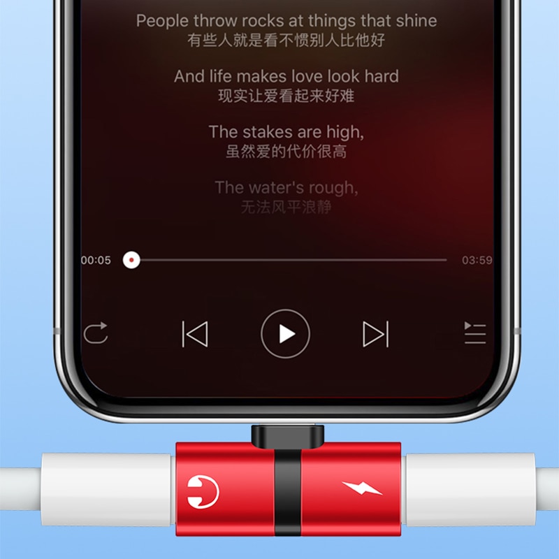 T-förmigen Kopfhörer 2-in-1 Dual-port Kopfhörer Adapter für iPhone 7 8 Plus X XS Xs Max 11 Pro Audio Ladegerät Dispenser Zubehör