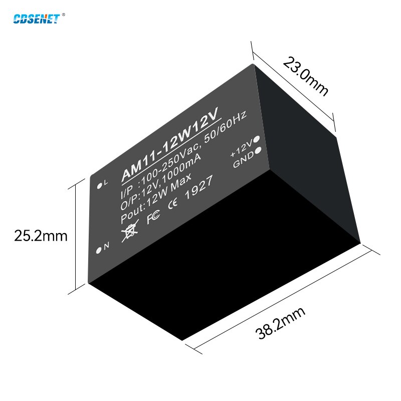 AC-DC Buck Power Supply Module CDSENET AM11-12W12V 12W AC 100-250V DC12V/1.0A Low Power High Stability