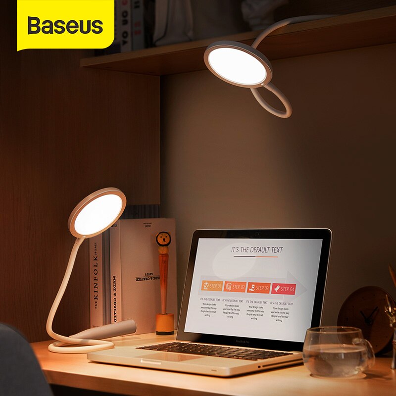 Baseus Universele Flexibele Slang Bureaulamp Opvouwbare Dimbare Touch Tafel Lampen 4000K Oogbescherming Studie Lamp Led Tafel Licht