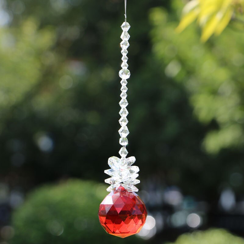 1PCS Red Crystal Ball Rainbow Suncatcher Feng Shui... – Grandado