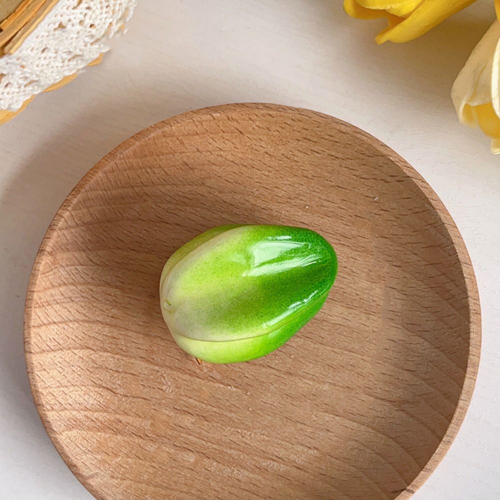 Horquilla de fruta de simulación de cereza dulce, comida falsa de limón, pinza para el pelo bonita, accesorios para el cabello de dibujos animados para mujer, diario: Verde militar