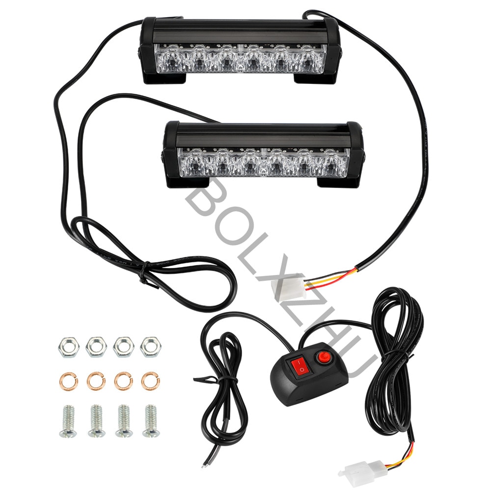 2 x 4/2 x 6 led ambulans polis blixtljus bil lastbil galler drl nödblinkande lampa auto led varningssignal ljus 12v