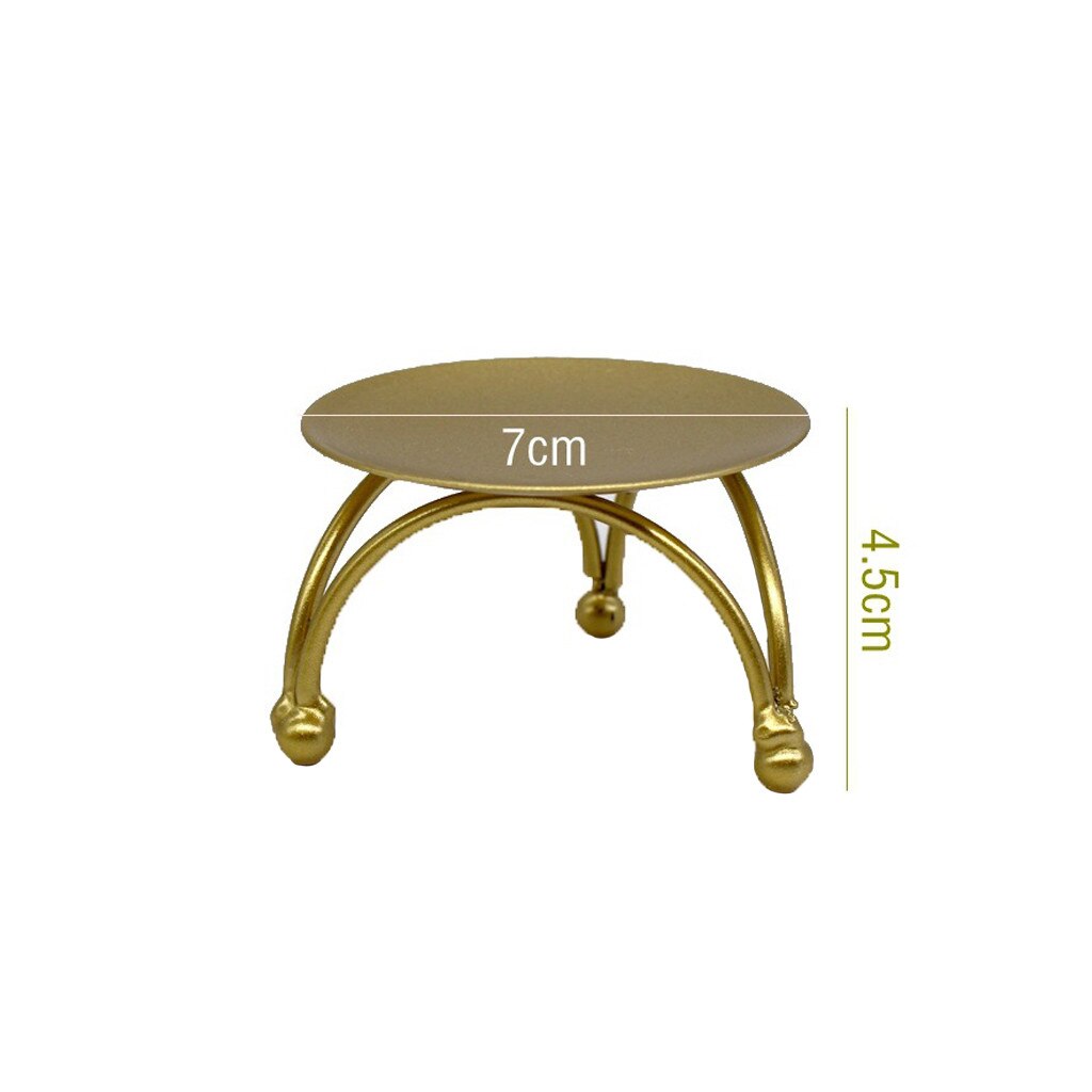 Portavelas de mesa redonda de hierro dorado candelabro para adorno de para boda decoración de escritorio decoración de Metal atmósfera