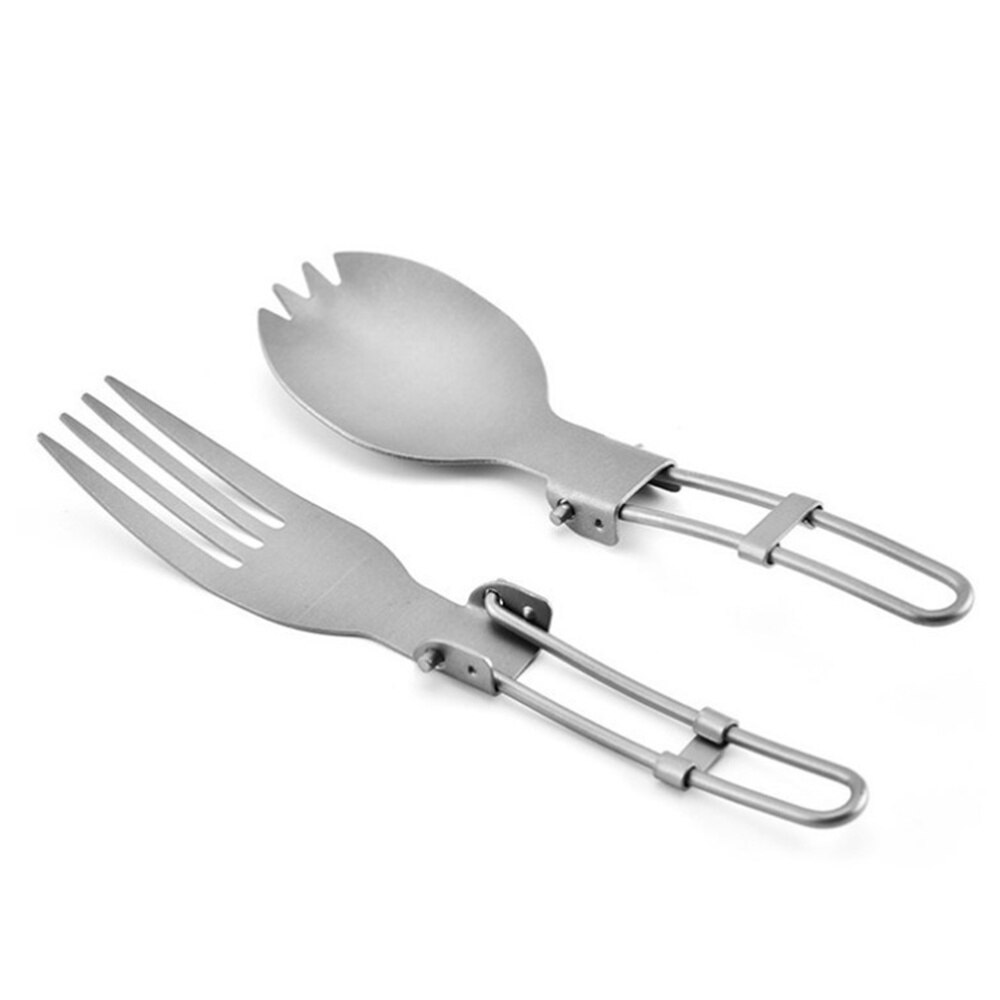 Titanium Portable Spoon Foldable Shovel Durable Camping Picnic Utensil Travel Cutlery Ourdoor Picnic Tableware