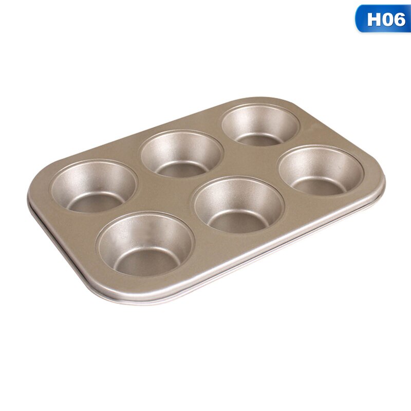 6- hulrom nonstick smultring panne smultring bakervarer karbon stål smultring bakeplate bagels form maker kake kjeks tinn bakware: H06