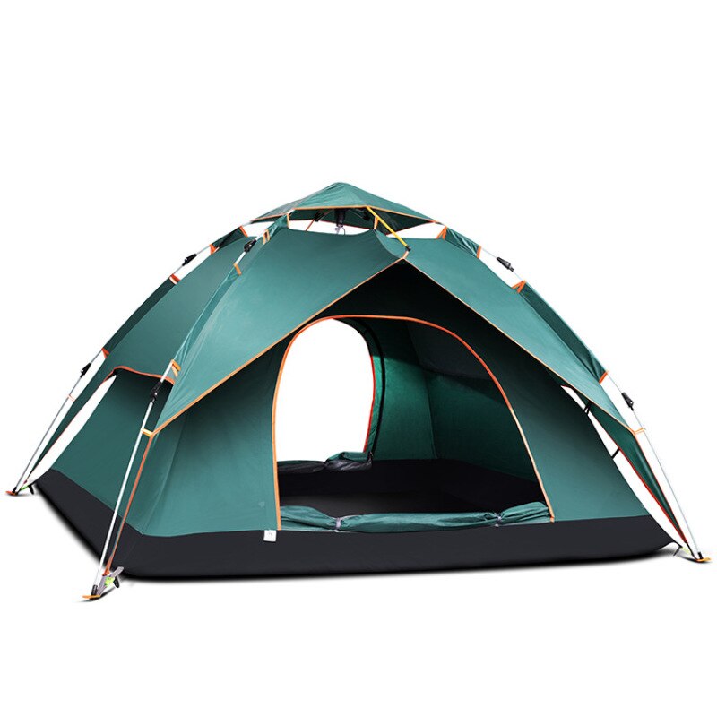 Fully Automatic Tent Outdoor 3-4 People Thick Water Resistant Double Camping Open Country Camping Tent: green blue