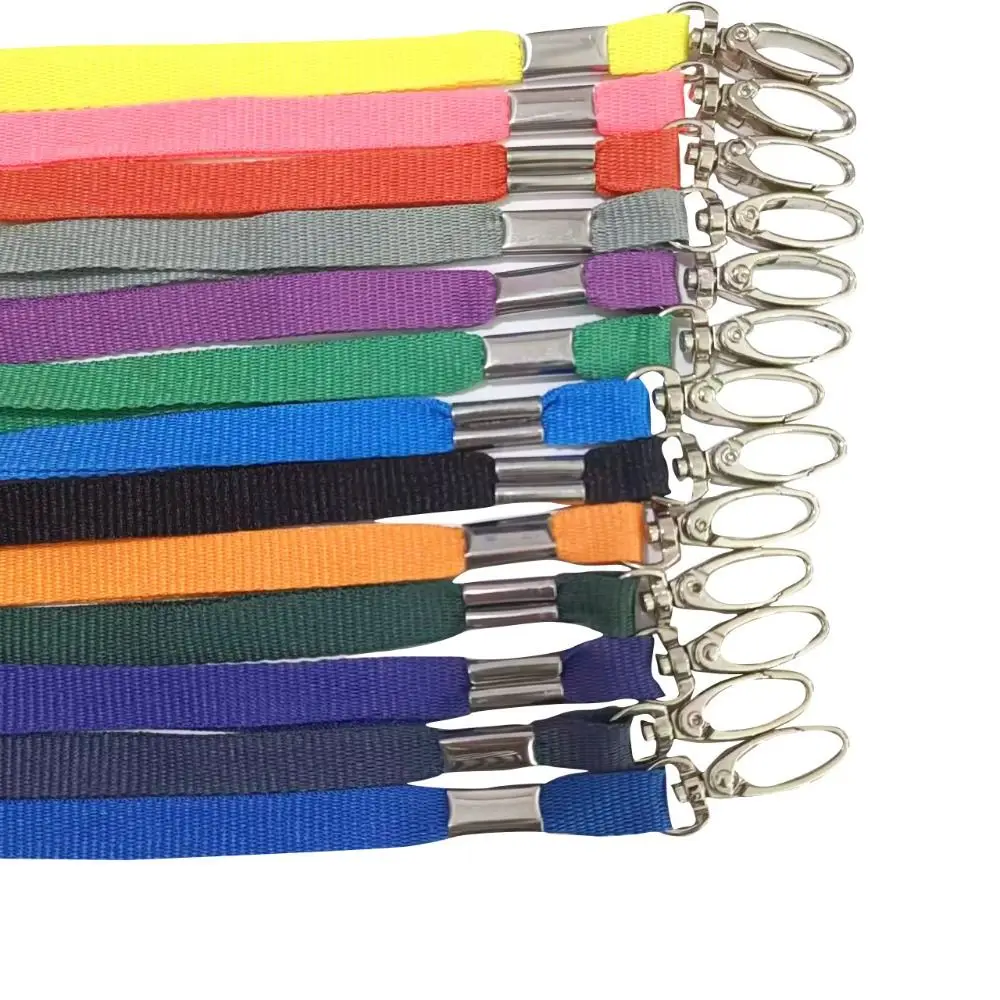 Metal Clip Lanyard Neck Strap ID Pass Card Badge Length 90 Cm Plain Lanyard Safety Break Solid Color Lobster ID Card Pass Holder