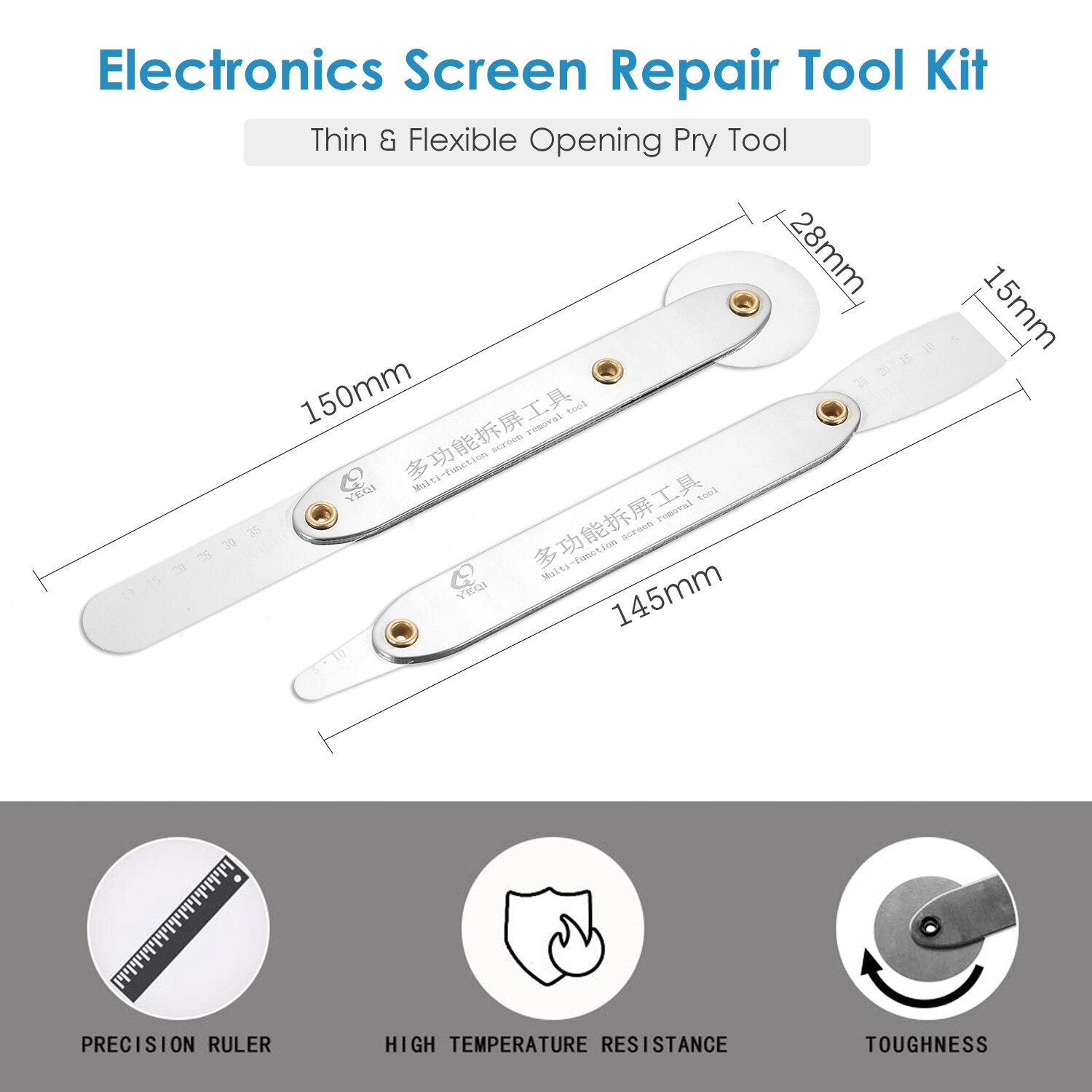 Electronics Screen Repair Tool Kit Thin &amp; Flexible Opening Pry Tool Flat Spudger for Smartphone Tablets Laptops Fixes