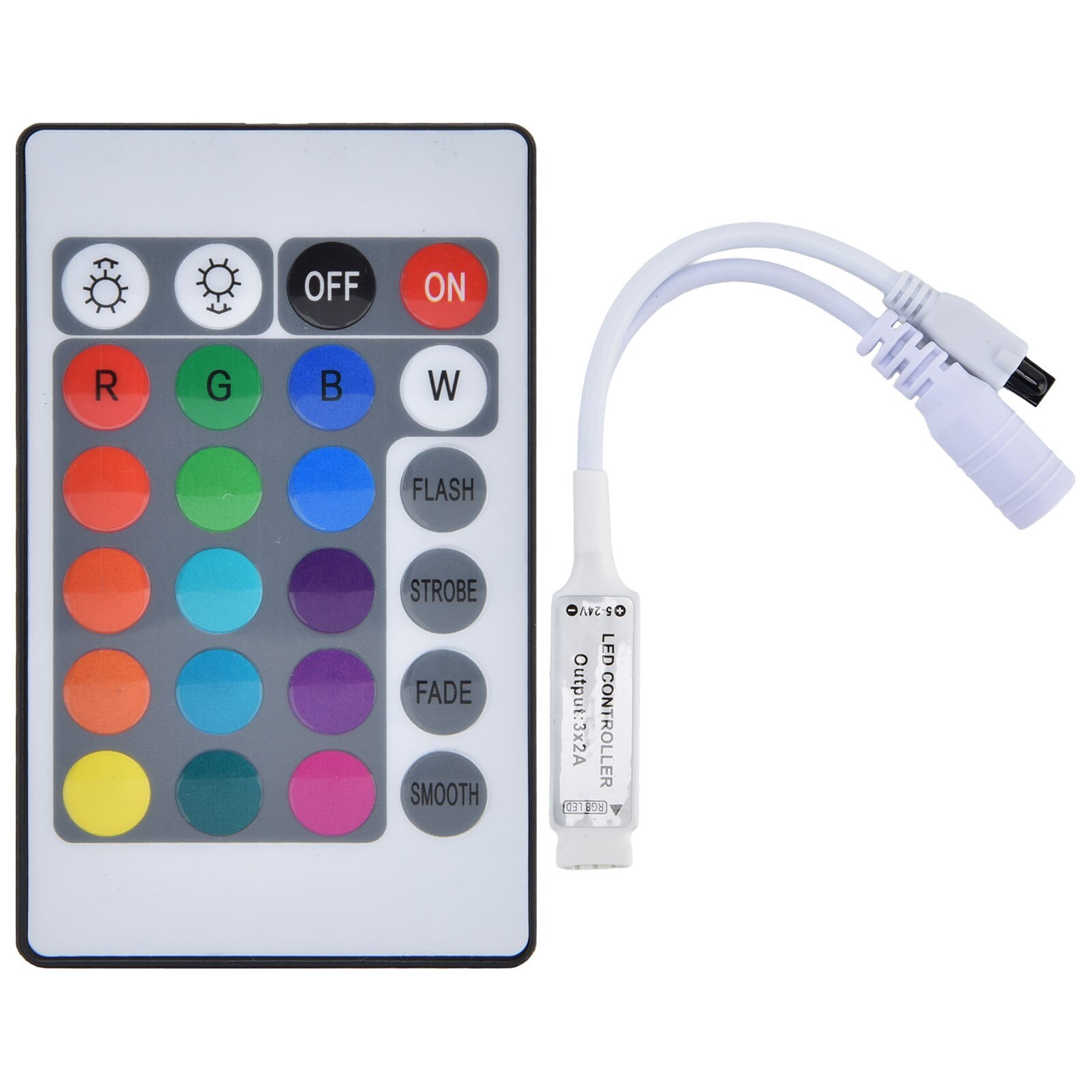 thumbnail image 2 of 5-24V 21 Key Colorful LED Strip Light RF Remote Controller Wireless Led Dimmer 2 of 6