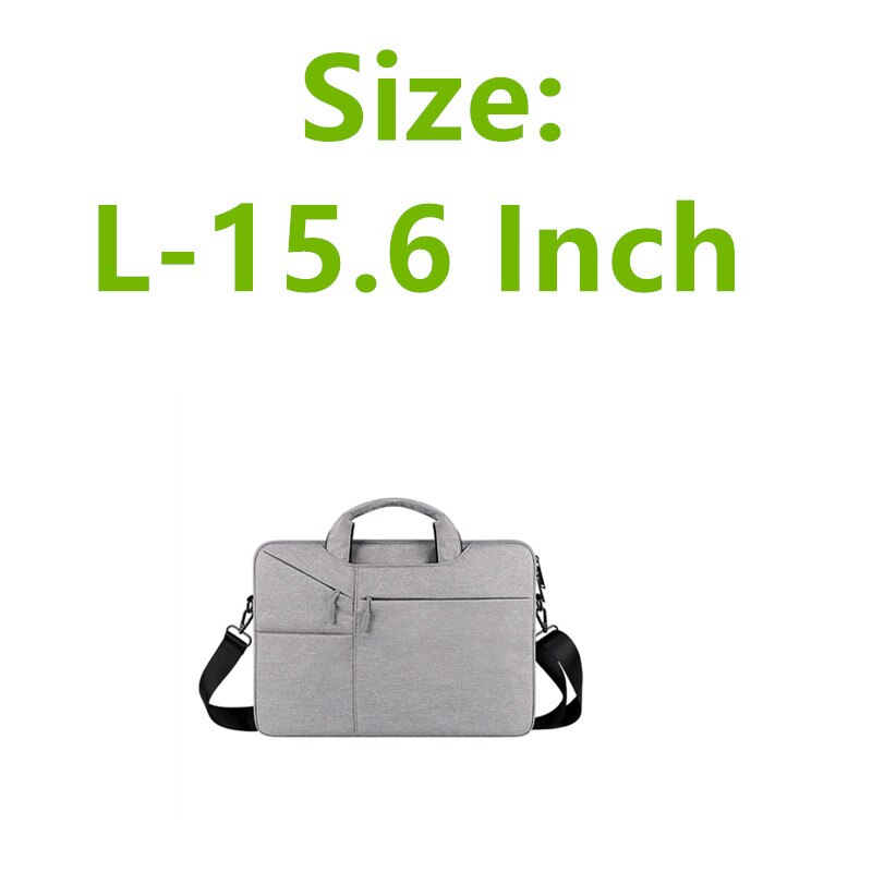 Nowy wodoodporny mężczyzna kobiet 13.3 14 15.6 Cal teczka na laptopa torebka biznesowa o dużej pojemności Messenger Notebook torba na ramię: L-15.6 Inch-LT Gray
