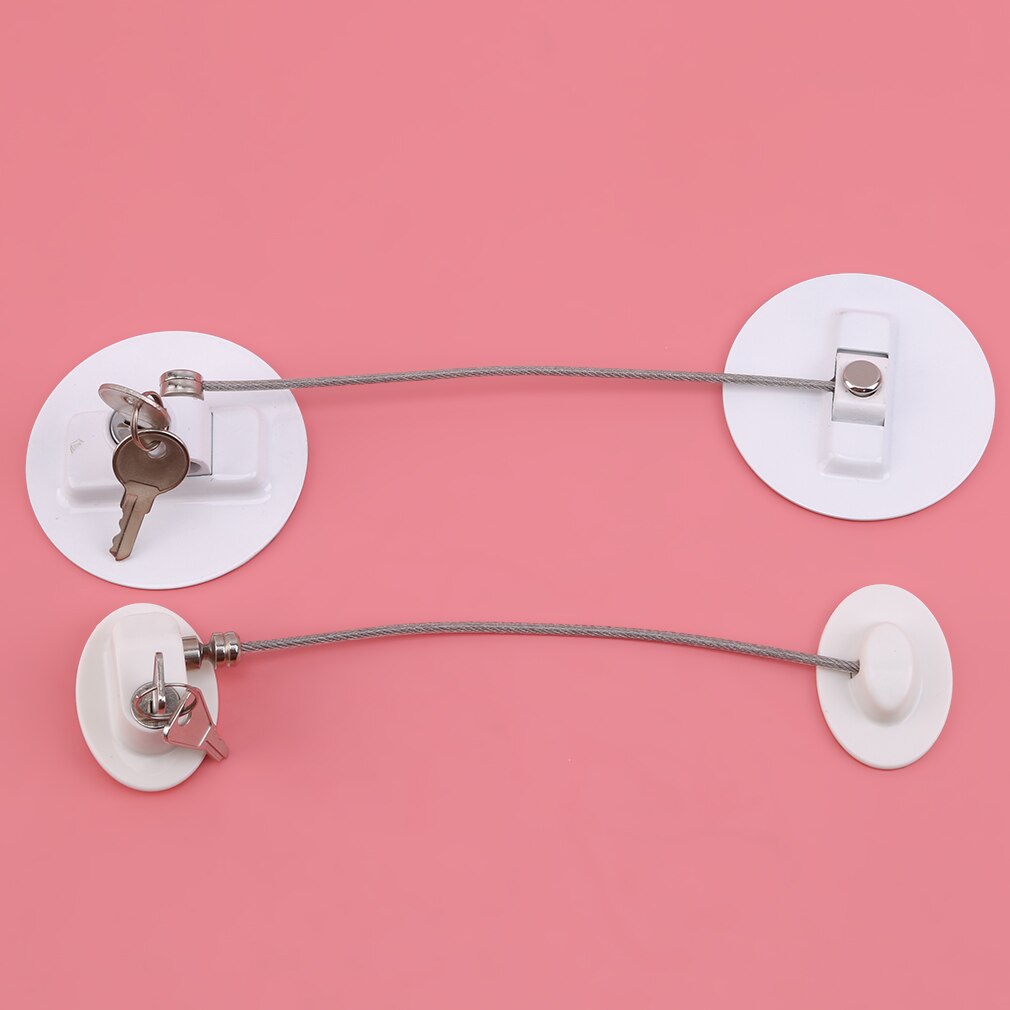Cerradura límite de seguridad para nevera, para ventana de niños, con llave cilíndrica de acero inoxidable, cerradura de seguridad negra para armarios de ventanas