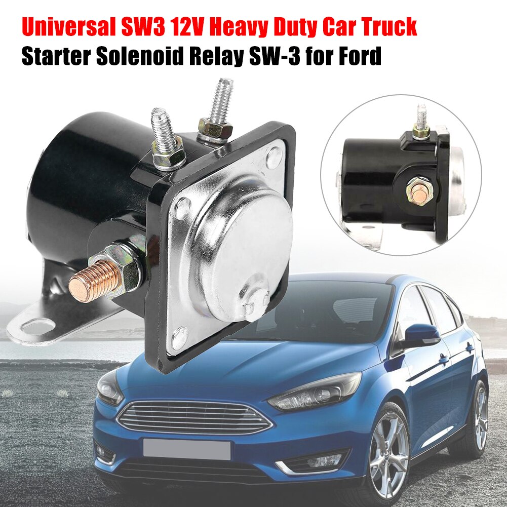 SW-3 Heavy Duty Car Truck Starter Solenoid Relay 4 Terminal for Ford 12V Replace