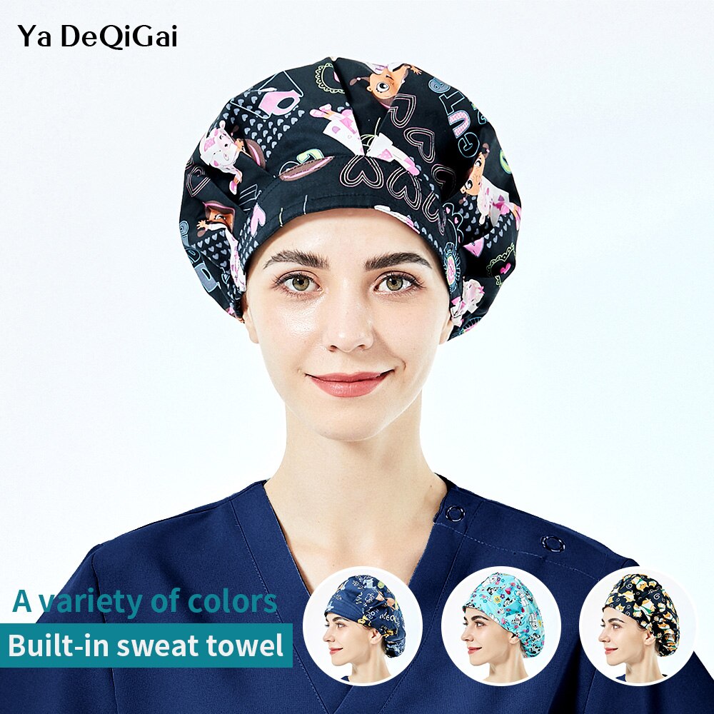Gorros de trabajo para peluquería de mascotas, gorros de algodón para laboratorio, a prueba de polvo, accesorios de esteticista con gorro de trabajo de laboratorio absorbente de sudor,