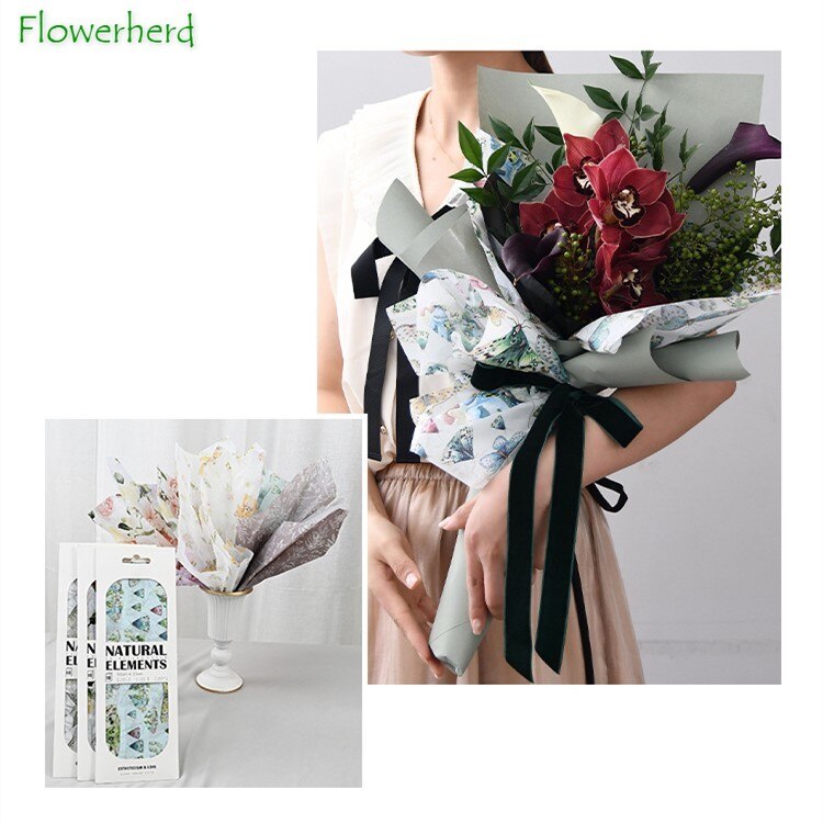 10pcs/lot 50x70cm DIY Flora Fauna Tissue Paper Wrapping Paper Clothing Packing Flower Bouquet Packaging Paper Craft Paper