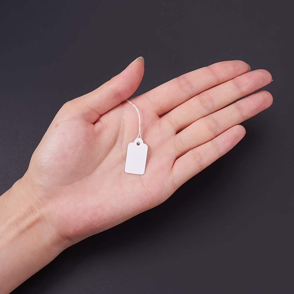 500 sztuk prostokątne sznurki do biżuterii metki cenowe białe puste etykiety biżuteria karty wystawowe zawieszka karty 23x13mm