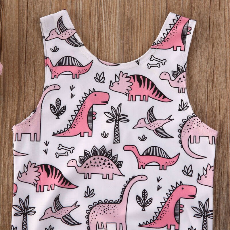 Summer Swimsuit Toddler Baby Kids Girls Beach Swimsuit Swimwear Bikini Set Dinosaur Bathing Suit One Piece Tnkini