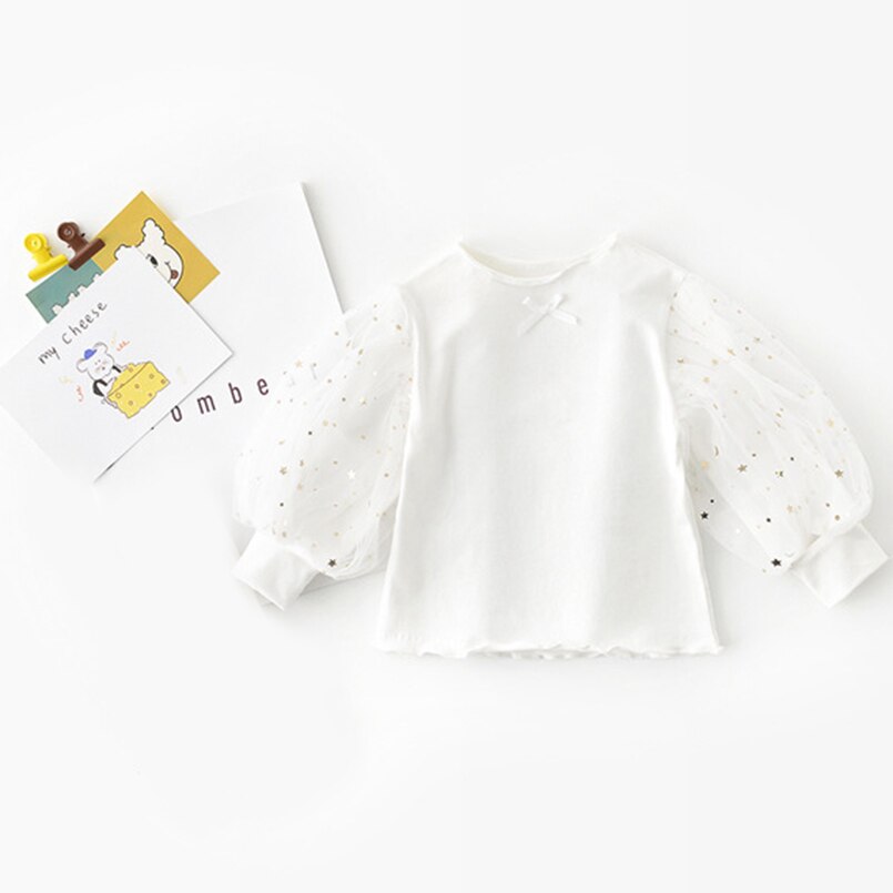 Spring baby girls shirt cozy latern sleeve infant kids shirt for girls tops children jackets outwear: white / 12M