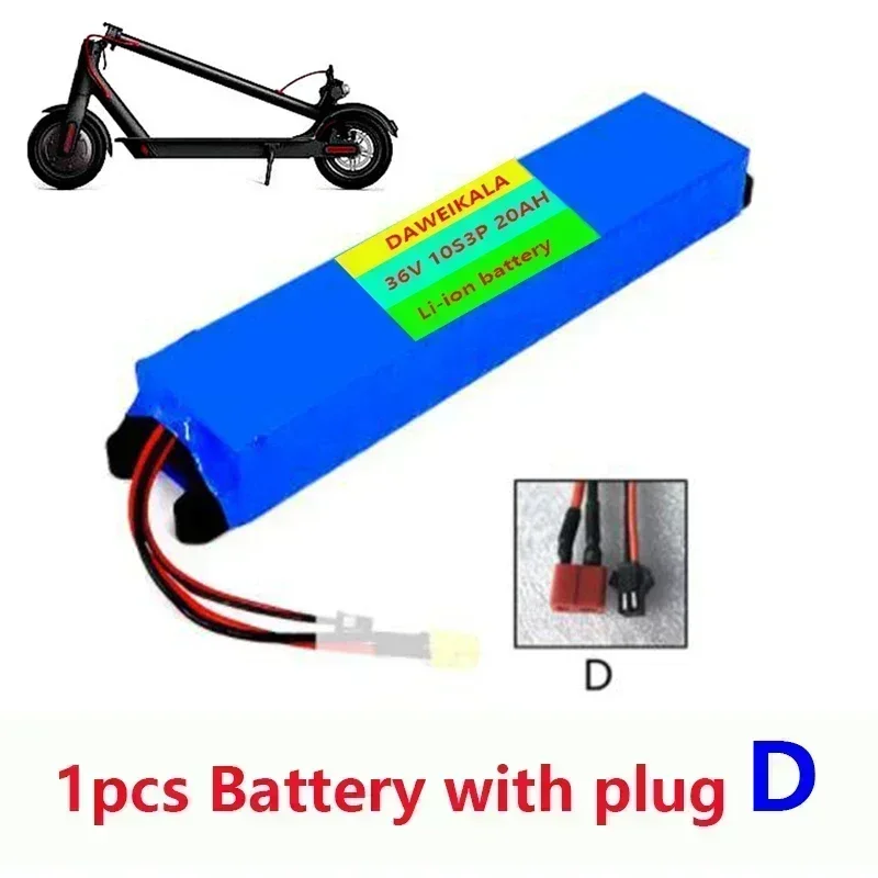 36V 20Ah 18650 batería de litio 10S3P 20000mah 800W mismo puerto 42V M365 potencia con BMS: Rojo
