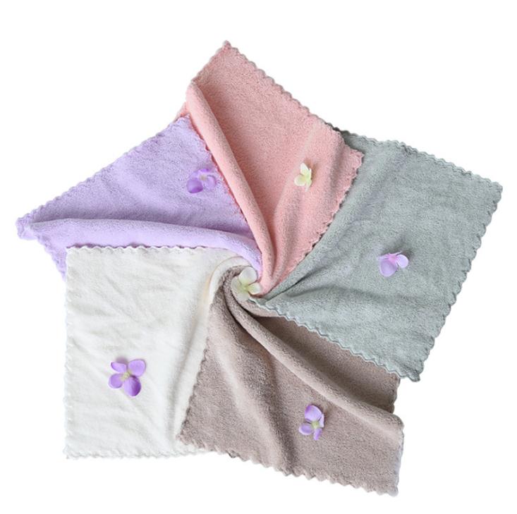 Toalla pequeña cuadrada para niños, toalla de mano de microfibra de coral de alta densidad, 25x25, precio por 5 uds.
