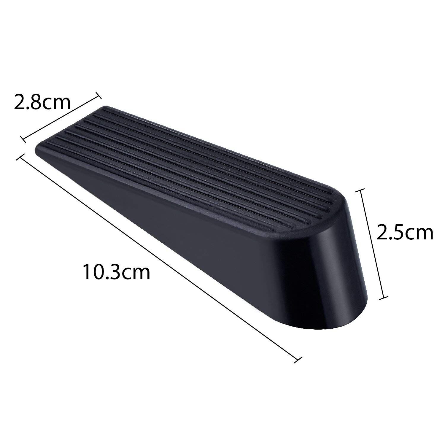 6 Pack Door Stop Wedges Black Rubber Door Stoppers for Home and Office