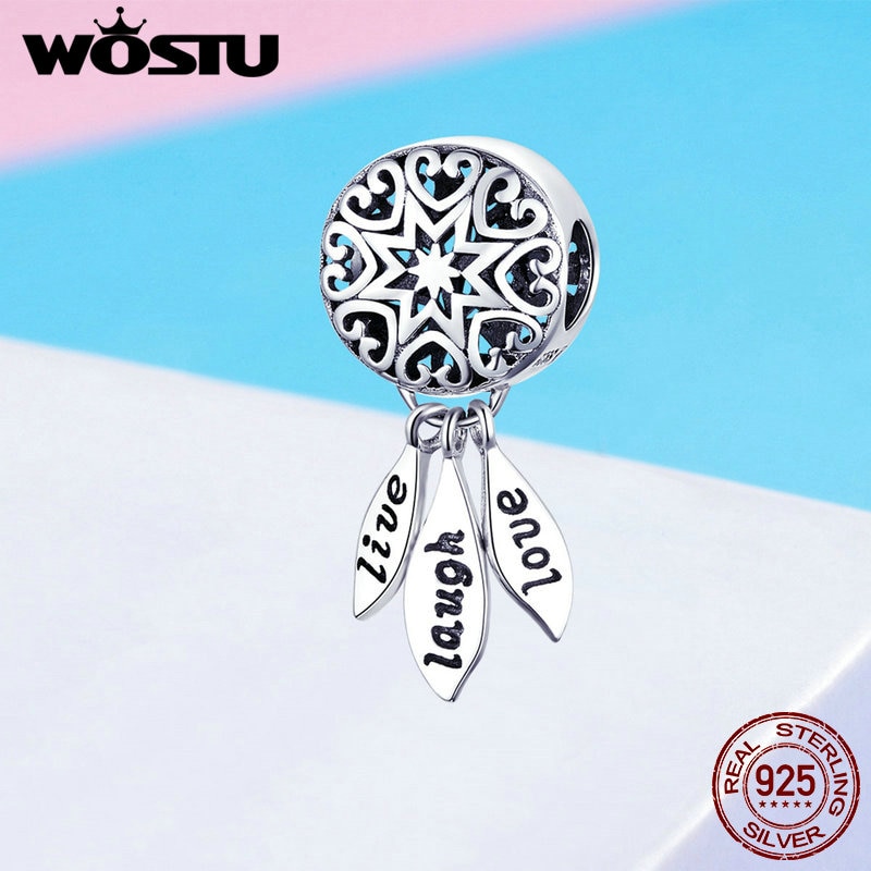 WOSTU 925 Sterling Silber Traum Fänger Charme CZ Korn passen Original Armbinde Armreif Anhänger Zubehör Schmuck, Der FIC1128