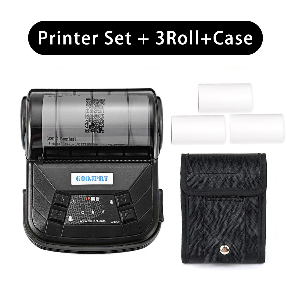 80mm Portable Thermal Printer Wireless Bluetooth Mobile Pocket Bill Printer Android Phone PC Printer MTP-3 Thermal Printer: Other / US Plug