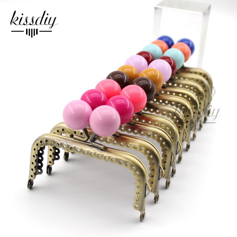 Kissdiy 10Pcs 8.5Cm Grote Candy Bead Metal Purse Frame Vierkante Glossy Antiek Brons Kant Portemonnee Frame Kus sluiting Accessoryo