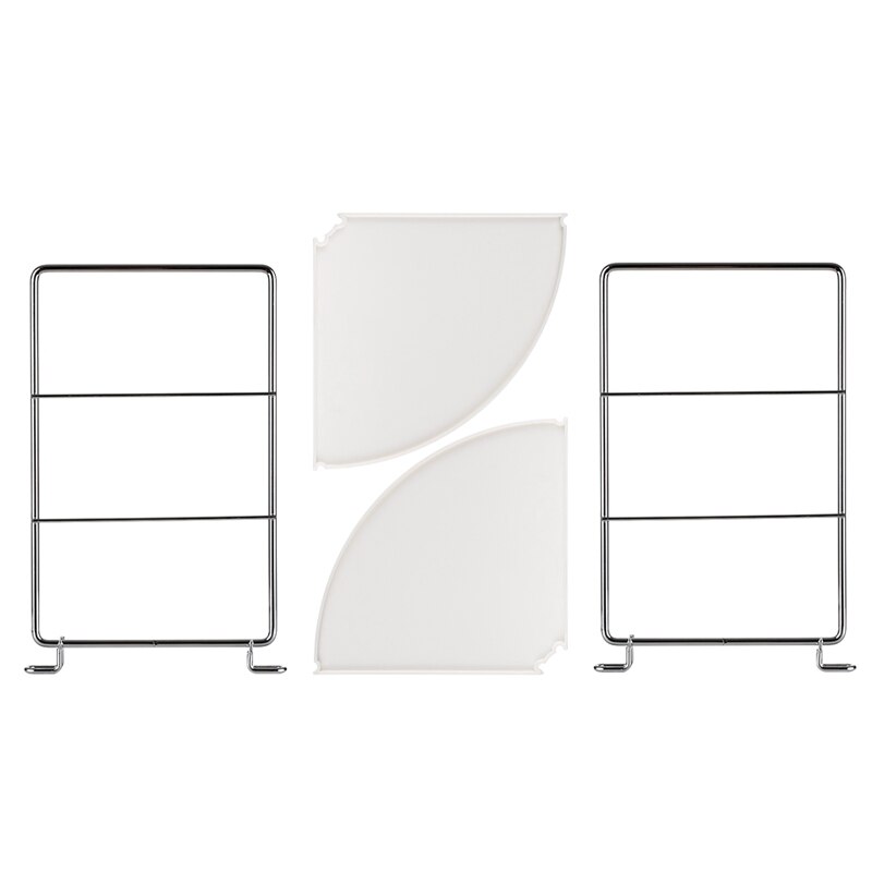 2-Tier Angolo Freestanding Rack di Stoccaggio Impilabile Organizzatore Scaffale per Cucina Bagno Piano di Lavoro di Archiviazione Mobile Del Basamento della Mensola
