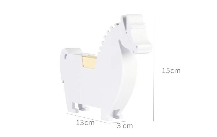 Multi-Functional Plastic Memo Note Holder/Pad/Dispenser/Clip with 200 Sheets for Office Home Desktop Storage: White Horse