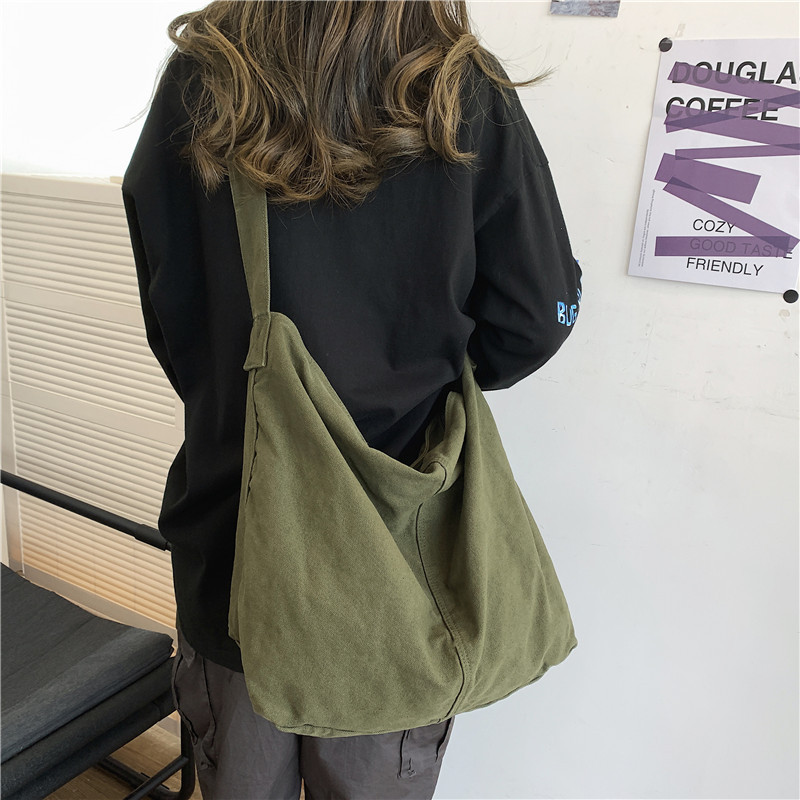 CGCBAG 2024, bolso de hombro para mujer, bolso de mano de lona para mujer, bolso cruzado liso Simple de gran capacidad, bolsos de para mujer