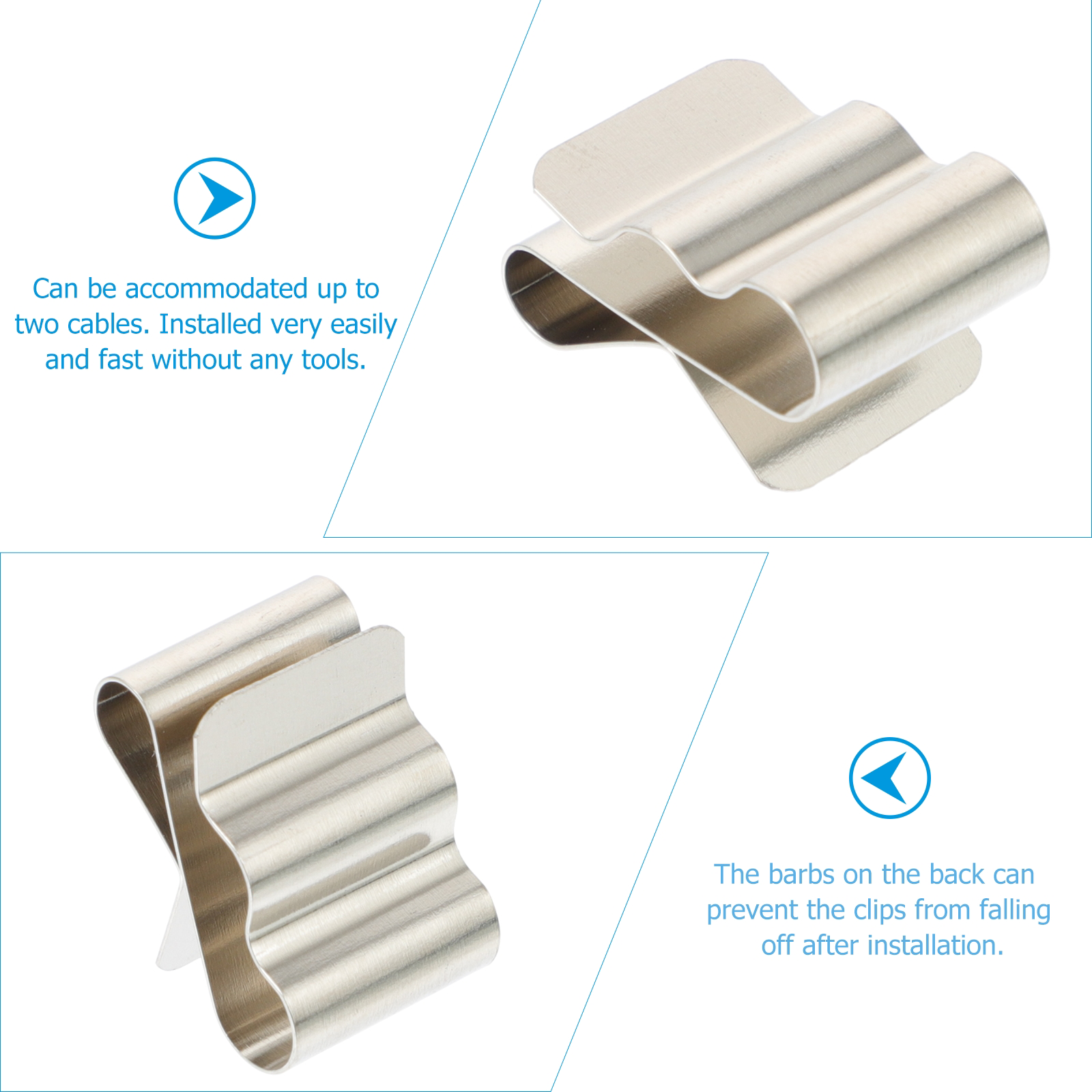 50pcs Solar Panel Cable Clip Practical Useful PV Wire Management Clip Solar Panel Cable Clips PV Wiring Cable Clamp Wire Clamps