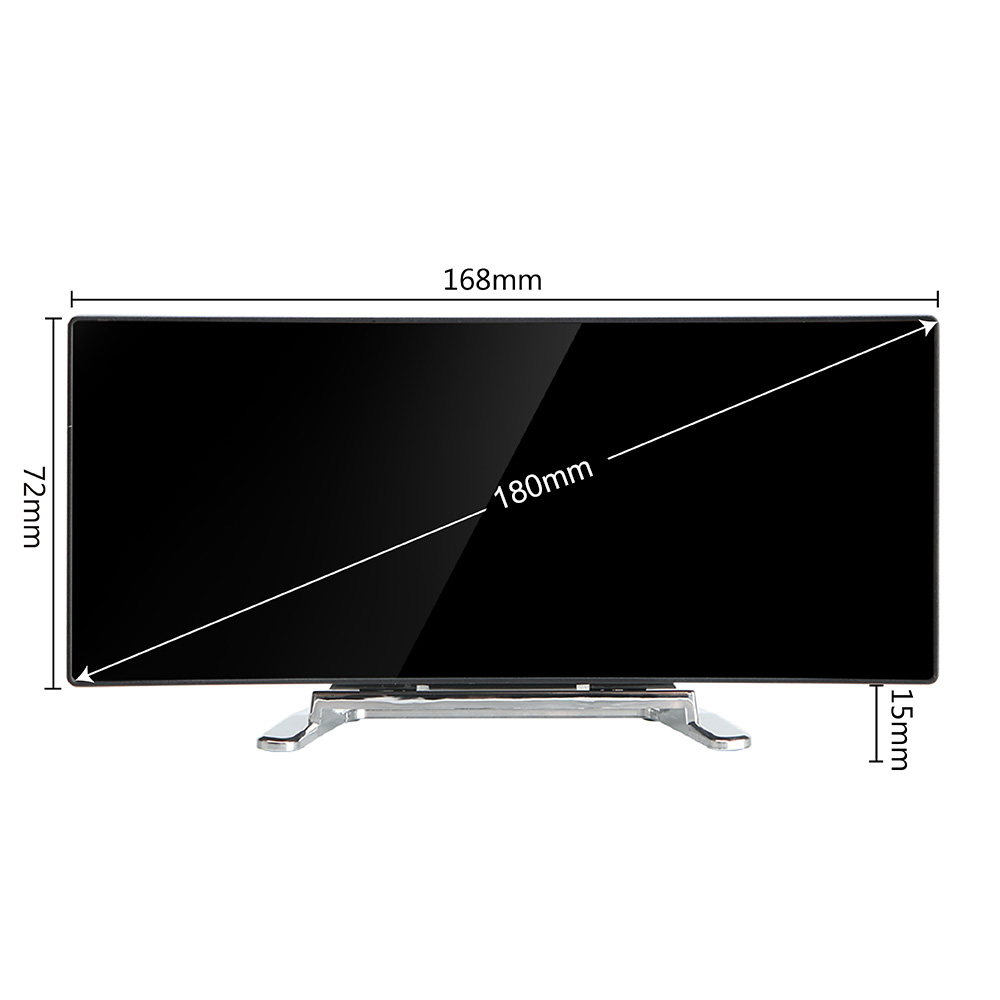 Slaapkamer Gebogen Dimbare Spiegel Klok Grote Nummer Tafel Klok Elektrische Nacht Klok Led Scherm Digitale Wekker 7 Inch