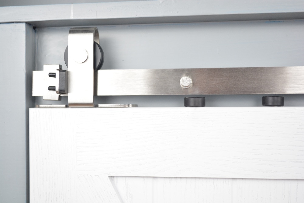 DIYHD Stainless Steel Mini Barn Door Hardware Top Mount Wooden Cabinet Double Small Sliding Barn Door Hardware (No Cabinet)